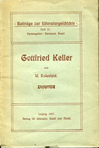 Rosenfeld, Gottfried Keller. (Umschlag)
