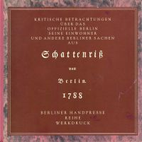 Kritische Betrachtungen über das offizielle Berlin, seine Einwohner und andere B (Umschlag)