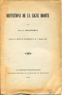 Delaporte, Définitions de la ligne droite. (Umschlag)