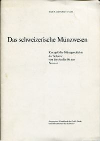 Cahn, Das schweizerische Münzwesen. (Umschlag)