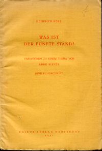 Berl, Was ist der fünfte Stand? (Umschlag)
