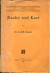 Sauter, Baader und Kant. (Umschlag)