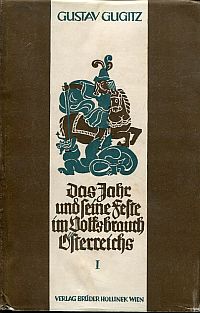 Gugitz, Das Jahr und seine Feste im Volksbrauch Österreichs. (Umschlag)