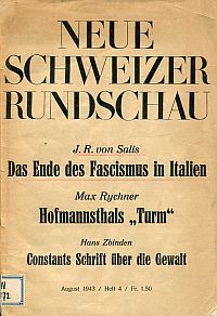 Salis, Das Ende des Fascismus in Italien. (Umschlag)