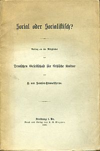 Samson-Himmelstjerna, Social oder socialistisch? (Umschlag)