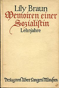 Braun, Memoiren einer Sozialistin. (Umschlag)