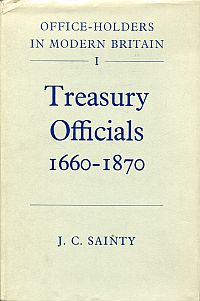 Sainty, Treasury officials 1660-1870. (Umschlag)