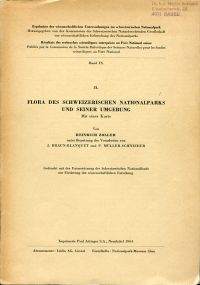 Zoller, Flora des Schweizerischen Nationalparks und seiner Umgebung. (Umschlag)