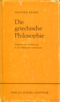 Kranz, Die griechische Philosophie. (Umschlag)