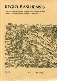 Regio Basiliensis, 3. Jahrgang, Heft 1. (Umschlag)