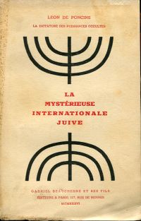 Poncins, La mystérieuse internationale juive. (Umschlag)