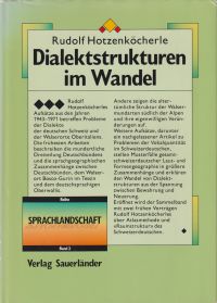 Hotzenköcherle, Dialektstrukturen im Wandel. (Umschlag)