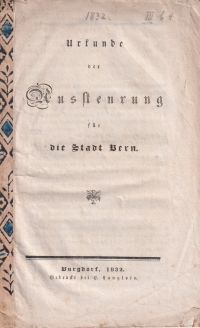 Urkunde der Aussteurung für die Stadt Bern. (Umschlag)