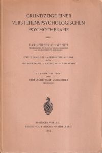 Wendt, Grundzüge einer verstehenspsychologischen Psychotherapie. (Umschlag)