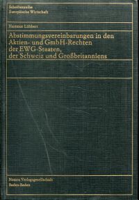 Lübbert, Abstimmungsvereinbarungen in den Aktien- und GmbH-Rechten der EWG-Staat (Umschlag)