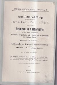 Egger, Auctions-Catalog der Sammlung Herrn Franz Trau in Wien. (Umschlag)