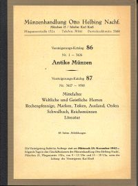 Otto Helbing Nachfolger: 2 Kataloge in 1 Band durchgezählt. Katalog 86: Antike M (Umschlag)