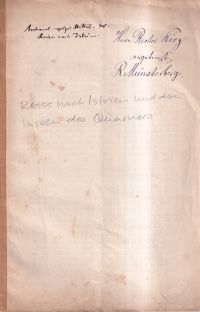 Münsterberg, Reise nach Istrien und den Inseln des Quarnero. (Umschlag)