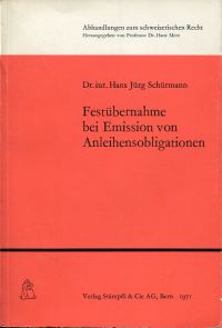 Schürmann, Festübernahme bei Emission von Anleihensobligationen. (Umschlag)