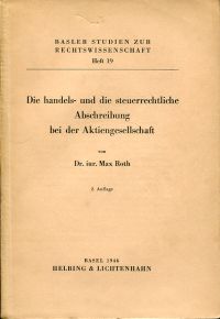 Roth, Die handels- und die steuerrechtliche Abschreibung bei der Aktiengesellsch (Umschlag)